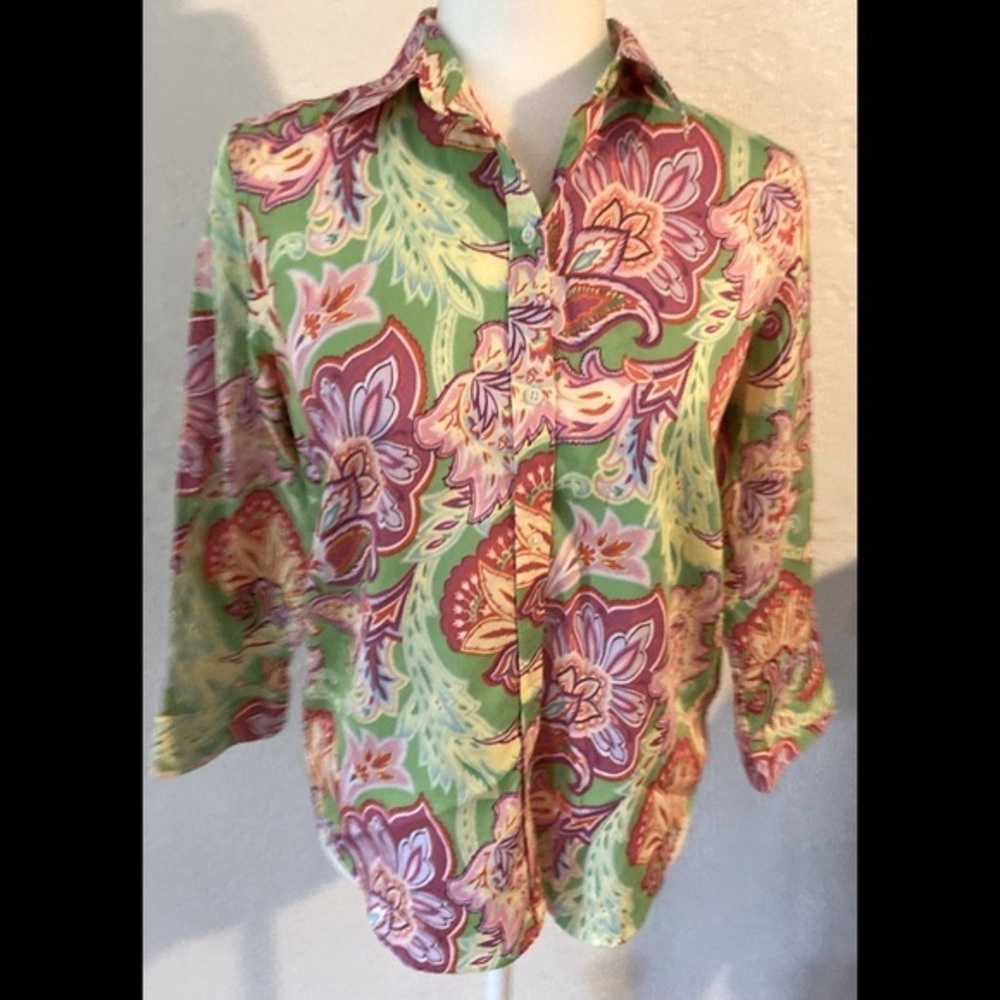 Ralph Lauren Paisley button up blouse Medium